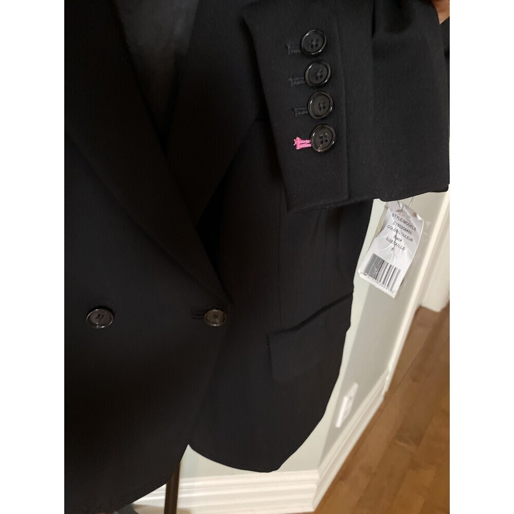 Pink Tartan Women's Ponte Double Breasted Blazer in Black Size 8 $799 - Picture 7 of 9